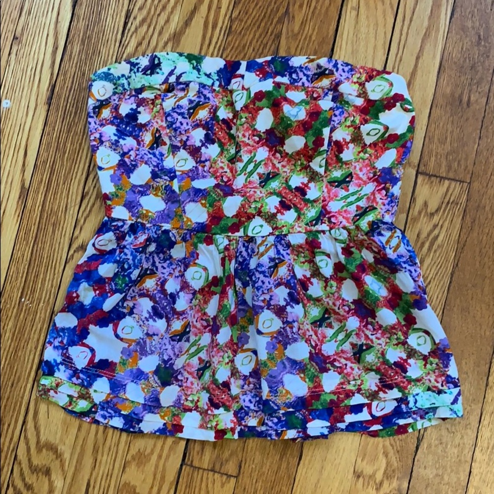 Peplum flower tube top